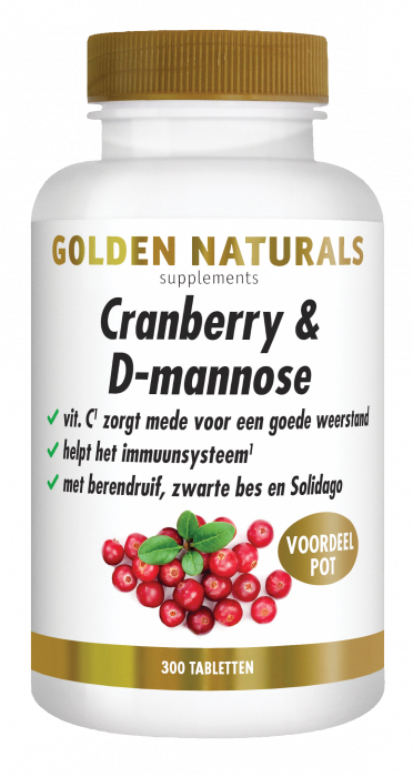 Cranberry & D-mannose 300 veganistische tabletten