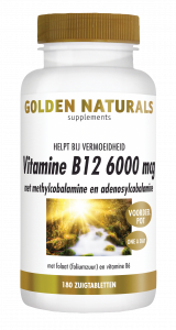 Democratie pantoffel Fondsen Golden Naturals Vitamine B12 3000 mcg kopen? - GoldenNaturals.nl