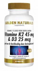Vitamine K2 45 mcg & D3 25 mcg 60 vegetarische tabletten