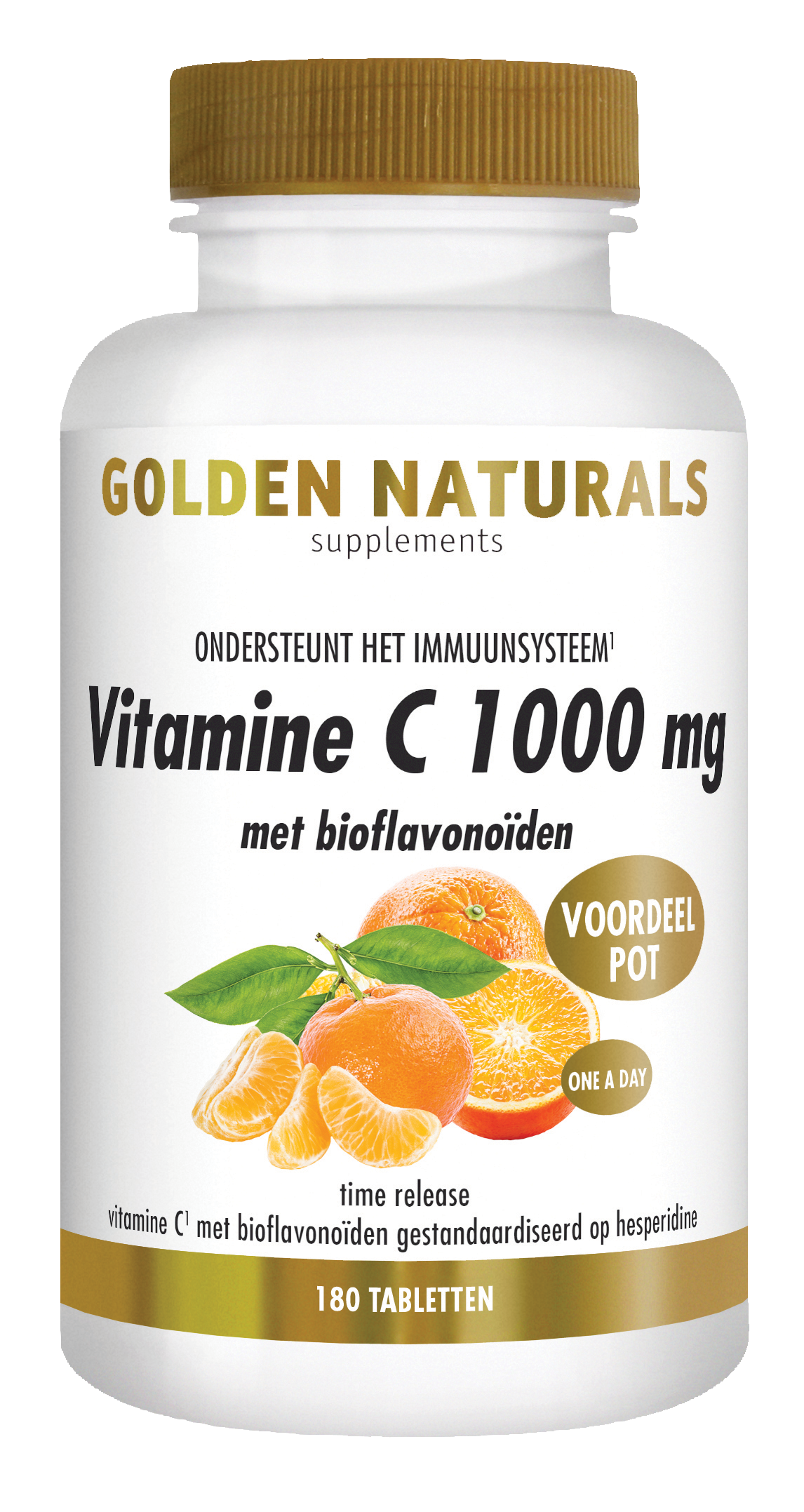 Golden Naturals Vitamine C 1000 mg met bioflavonoïden (180 veganistisc
